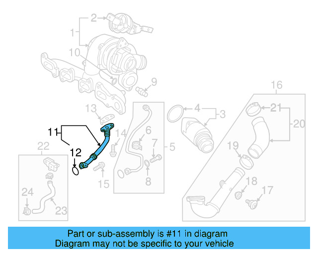 Oil Outlet Tube 04L-145-736-H - View 6