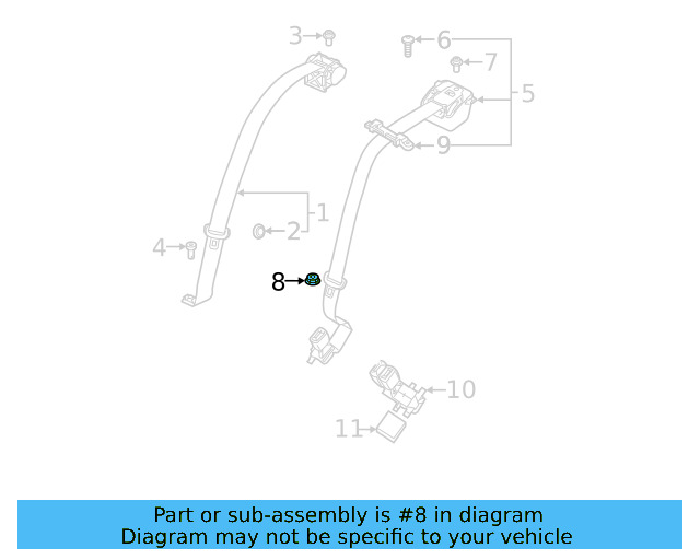 Center Belt Assembly Nut N-989-234-03 - View 10