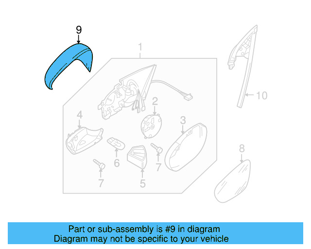 Mirror Cover (Unpainted) 3c8857538gru - View 12