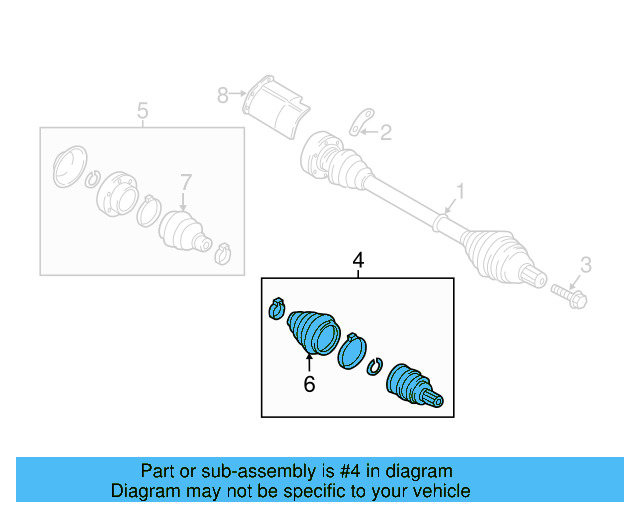 Outer Joint Assembly 7N0-498-099-C - View 8