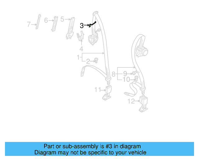 Seat Belt Guide 7L0-858-814 - View 3