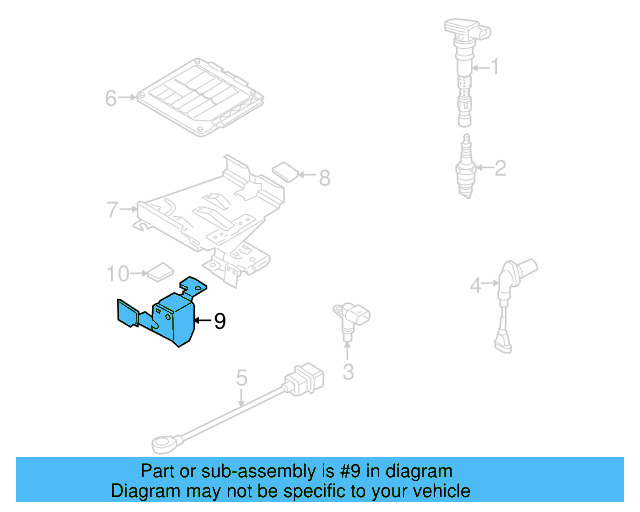 Engine Control Module (ECM) Bracket 1K1-906-214-B - View 4