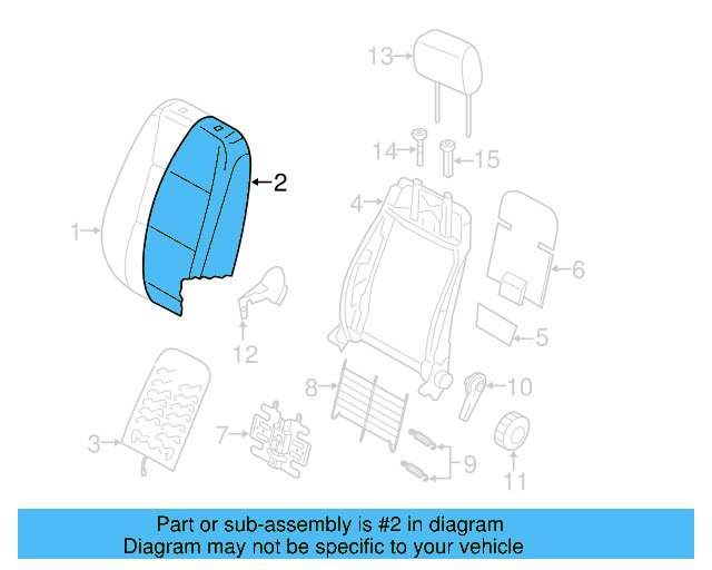 Seat Back Pad 5K3-881-776-AB - View 2
