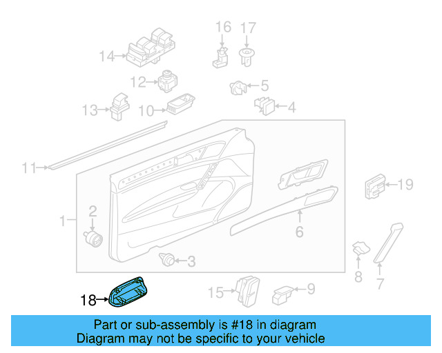 Door Interior Reflector 1K0-947-419-A - View 68