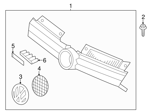 Grille Emblem 5C6-853-601-D-LIP - View 3