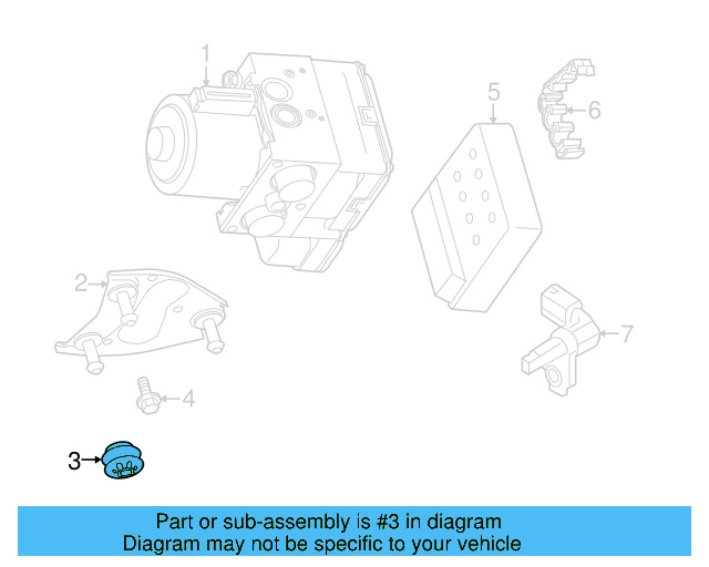 ABS Control Unit Grommet 7P0-614-177 - View 3