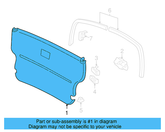Gate Trim Panel 7D0-867-601-D-7FP - View 3