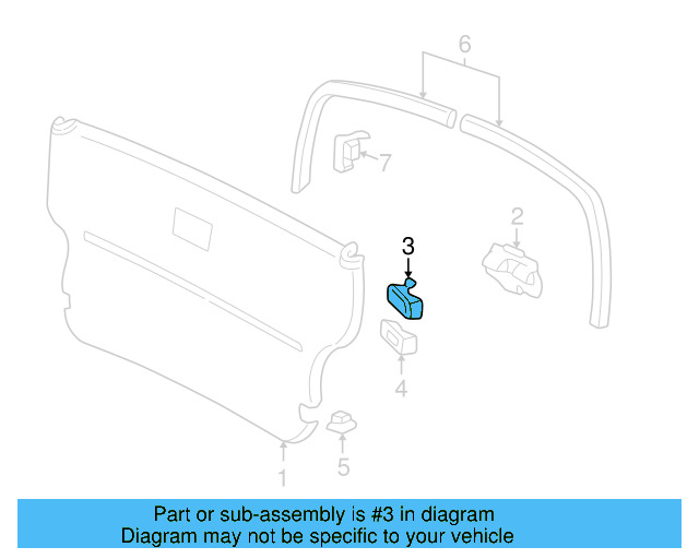 Gate Trim Panel Clip 705-868-618-A - View 5