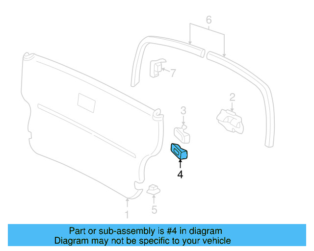 Gate Trim Panel Clip 705-868-617-A - View 6