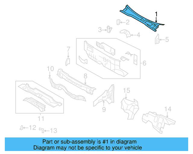 Cowl Top Panel 7B0-805-097-B - View 3