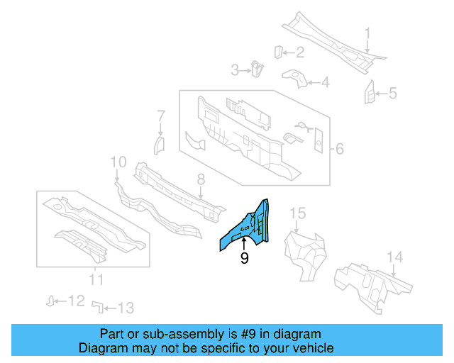 Cowl Side Panel 7B0-805-147-A - View 3