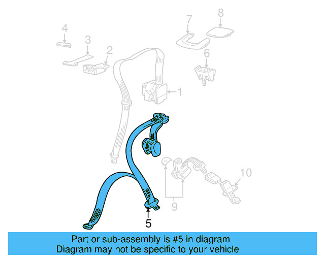 Center Seat Belt 3B0-857-807-A-HCP - View 10
