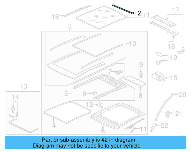 Sunroof Glass Rear Seal 5G6-877-297-A - View 7