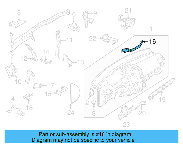 Instrument Panel Center Support 5K0-858-005-E - View 15