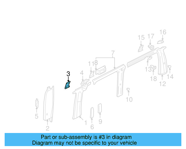 Pillar Trim Retainer 705-867-331-A - View 2