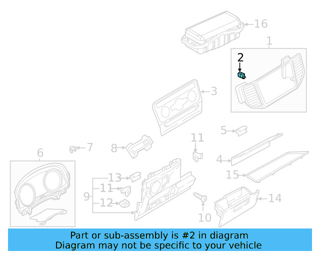 Center Panel Retainer Clip 3CN-858-819 - View 2