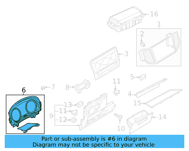 Air Vent Grille 3CN-858-415-J-TGL