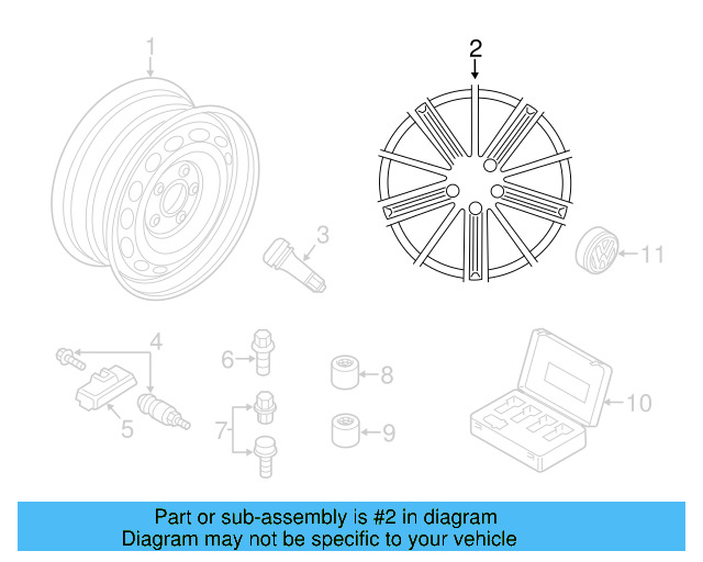 Wheel, Alloy 5N0-601-025-R-8Z8 - View 18
