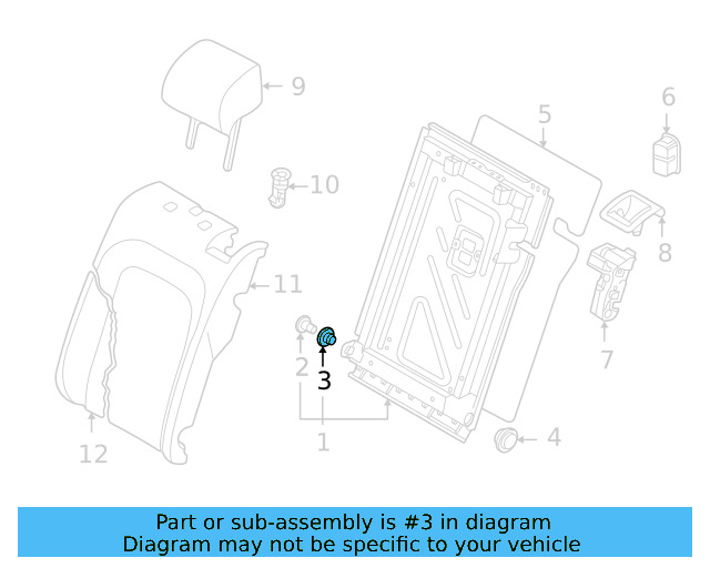 Seat Back Frame Sleeve 5QM-885-649 - View 8