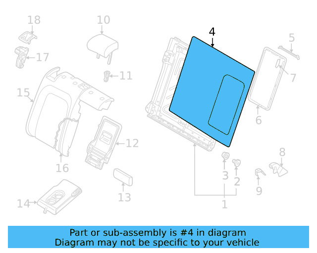 Seat Back Panel 5GM-885-754-CA9 - View 9