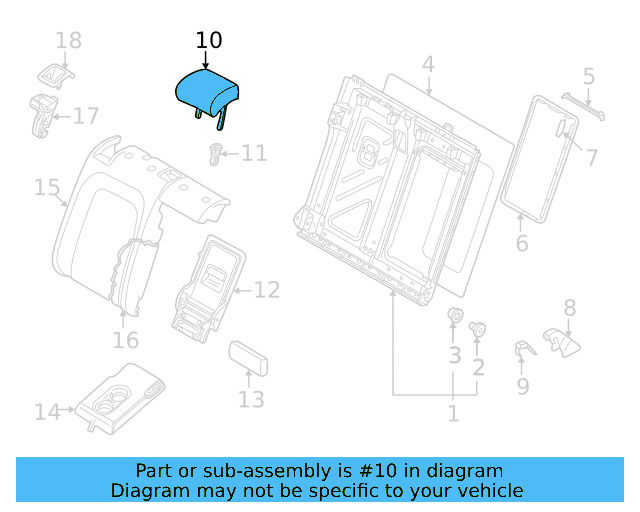 Headrest 2GJ-881-901-A-VJP - View 5