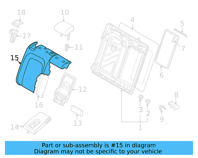 Seat Back Cover 2GJ-885-806-ASH - View 3