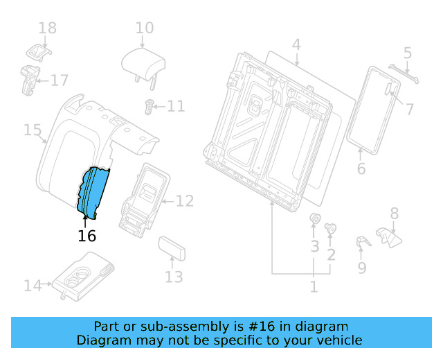 Seat Back Pad 2GJ-885-776-A - View 6