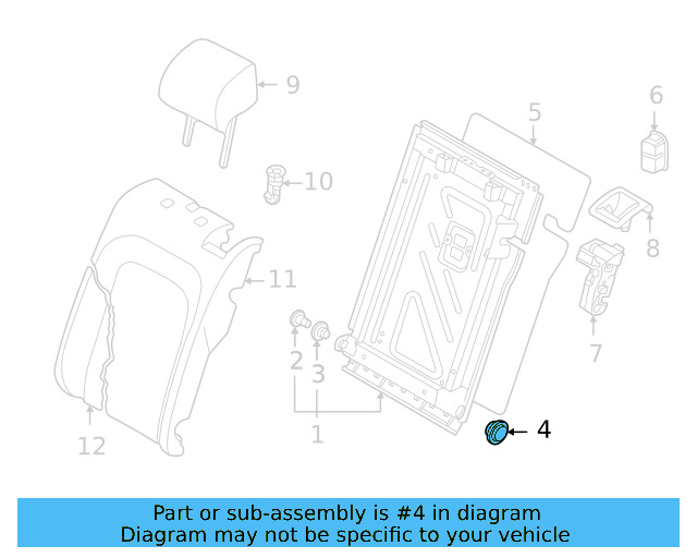 Seat Back Frame Grommet 5Q0-885-678-B-9B9 - View 23