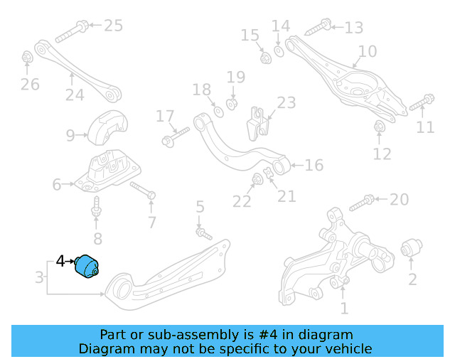 Trailing Arm Bushing 3Q0-505-541-A - View 2