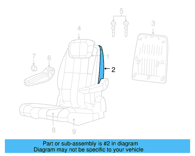 Seat Back Pad 7B0-883-775-C - View 3