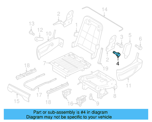 Armrest Bolt WHT-005-805 - View 2
