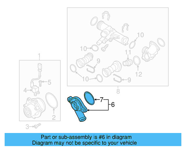 Engine Coolant Outlet Flange 04L-121-131-AA