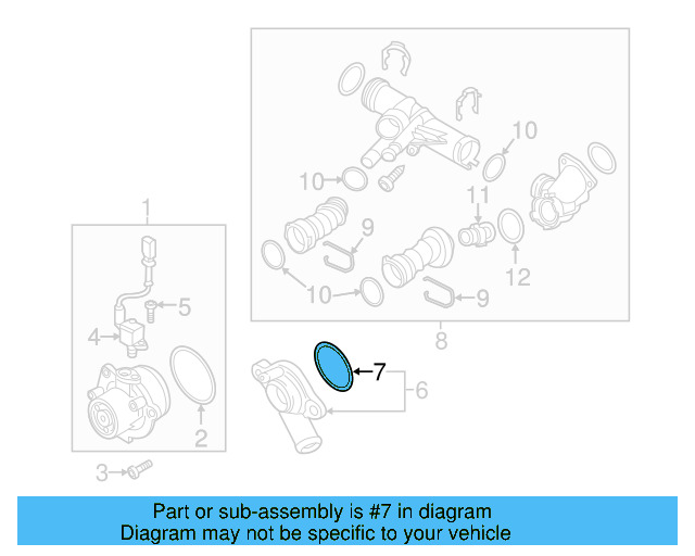 Engine Coolant Outlet Gasket 04L-121-688 - View 6