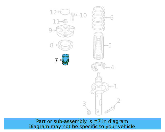 Suspension Strut Bumper 1K0-412-303-B - View 10