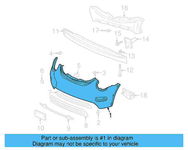 Bumper Cover (Unpainted) 1c0807221fgru - View 3