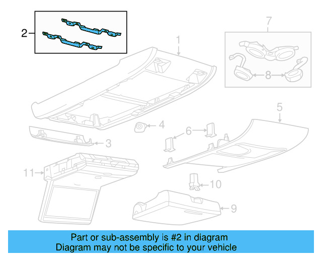 Overhead Console Front Bracket 7B0-817-161-B - View 4