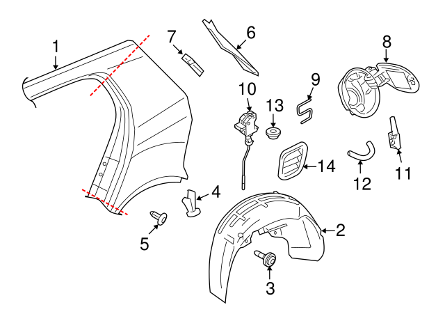 Fuel Door Spring 1J0-809-931 - View 15