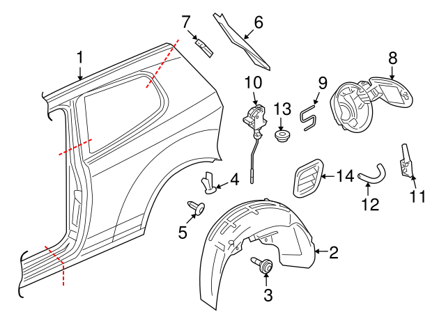 Fuel Door Spring 1J0-809-931 - View 12