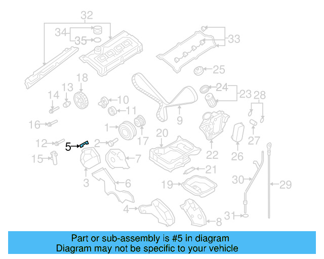 Timing Cover Retainer Clip 078-109-150-A - View 2