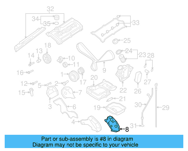 Inner Timing Cover 077-109-117-B - View 2