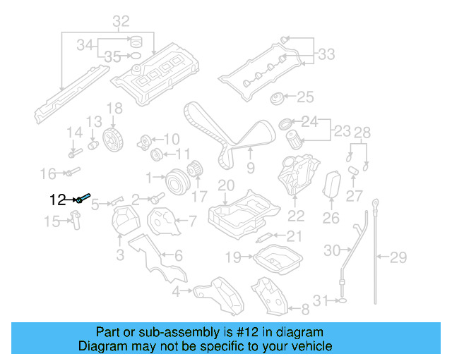Idler Pulley Bolt N-107-058-01 - View 2