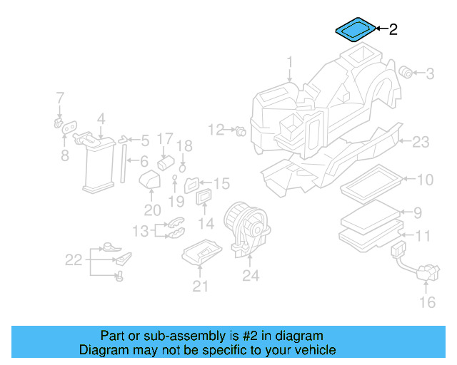 AC & Heater Case Upper Seal 1H0-819-165 - View 7