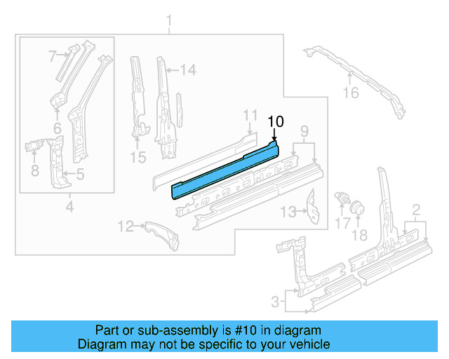 Rocker Reinforced 1E0-809-629 - View 3