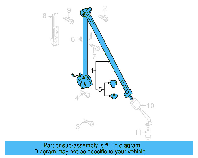 Seat Belt Assembly 5N1-857-705-G-RAA