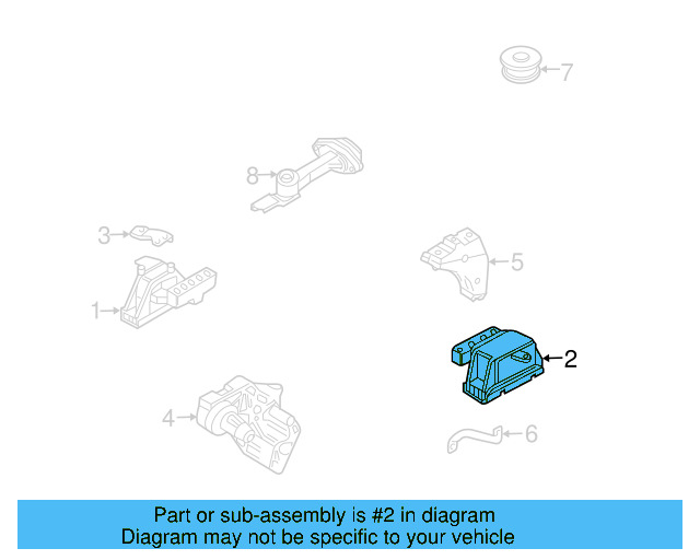 Motor Mount 1J0-199-555-BS - View 2