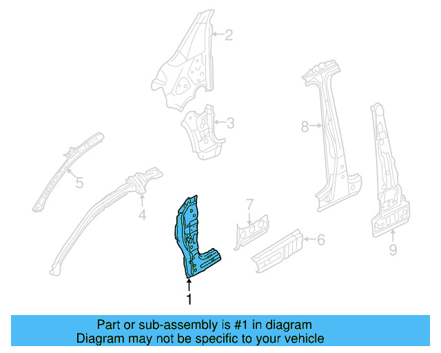 Hinge Pillar Reinforced 1K6-809-203 - View 8