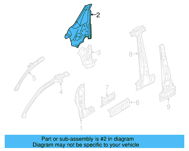 Inner Hinge Pillar 1K6-802-123-A - View 6