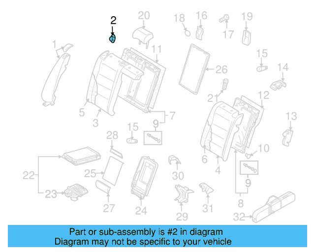 Seat Back End Cap 1K0-886-201 - View 9