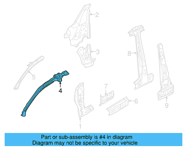Windshield Pillar Reinforced 1K3-809-438-B - View 10