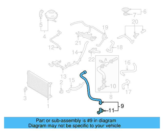 Lower Hose 1C0-122-051-M - View 4
